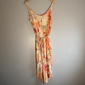 LoveU Dear Maxi Summer Dress orange, coral blue pink EmpireWaist L
